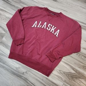 VTG Alaska Crewneck Sweatshirt Maroon